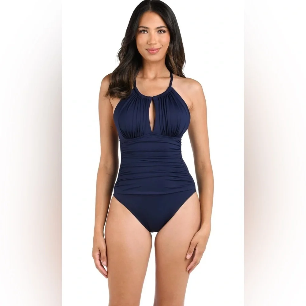 La Blanca NWT Island Goddess High Neck Keyhole One Piece Swimsuit 8